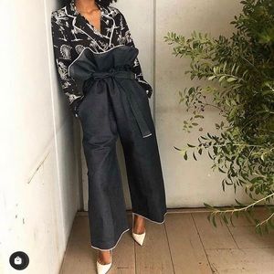 Denim Paper-bag pants